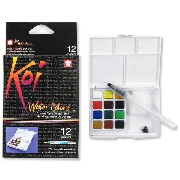 Acuarela Koi 12 Colores + Pincel de Agua Sakura - Imagen 3