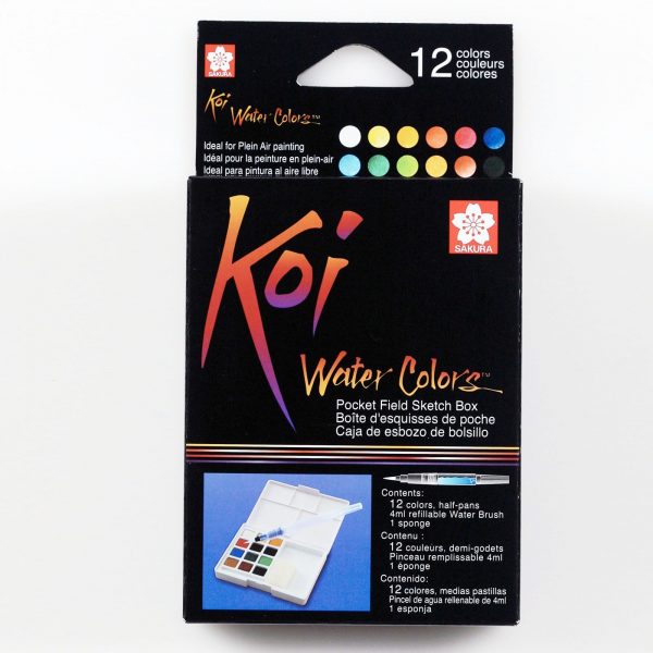Acuarela Koi 12 Colores + Pincel de Agua Sakura
