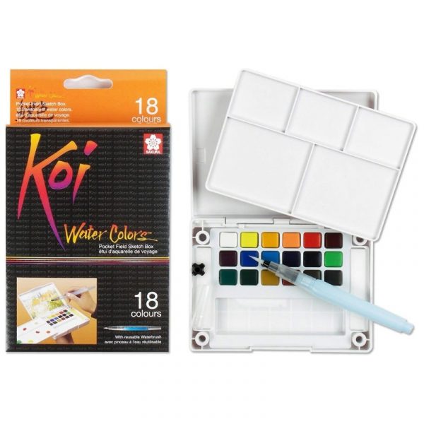 Acuarela Koi 18 Colores + Pincel de Agua Sakura - Imagen 2