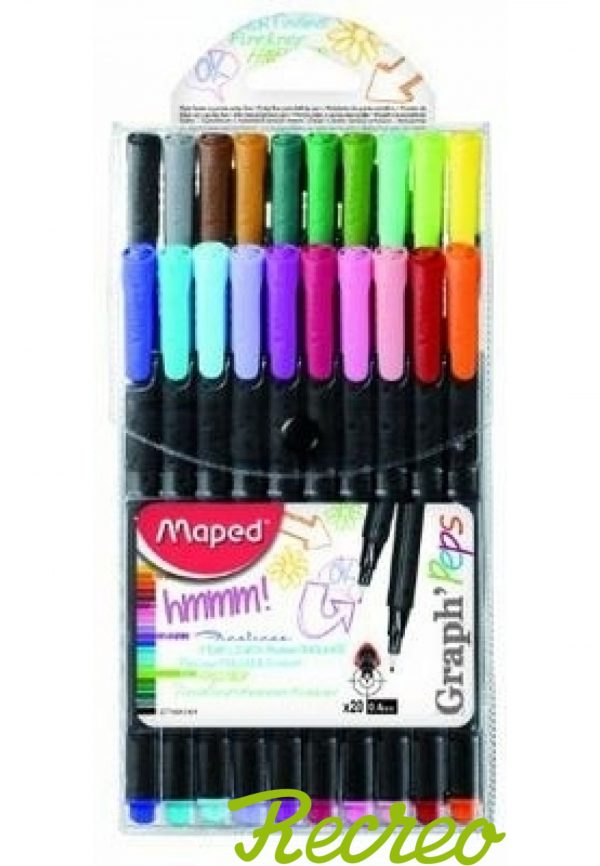 Set 20 Rotuladores Punta Fina (0,4 mm.) Maped