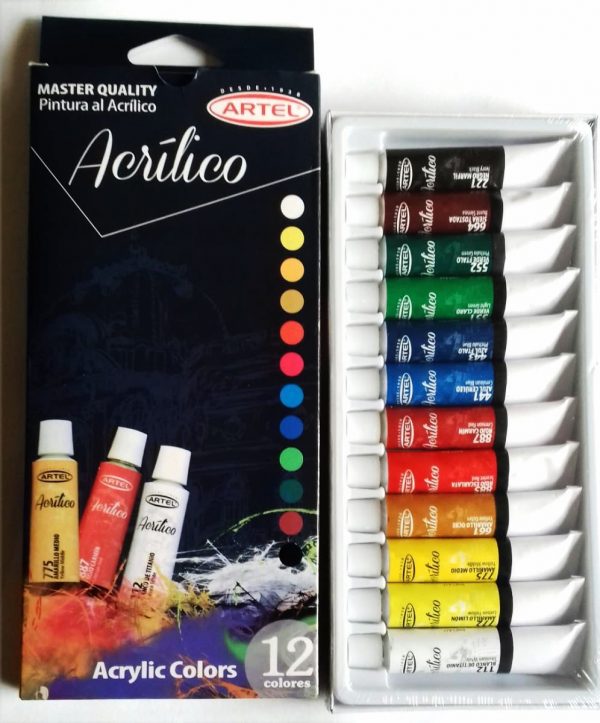 Set Acrílicos  12 Colores Master Quality Artel