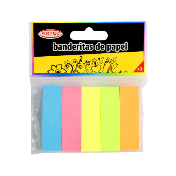 Banderitas de Papel Adhesiva 5 Colores Artel.