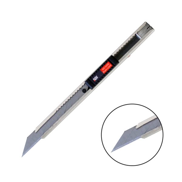 Cuchillo Cartonero Hoja 9mm 30° Cuerpo Metálico con Autobloqueo  SDI