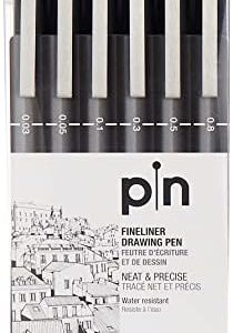 Set 6 Tiralineas Negros Uni Pin
