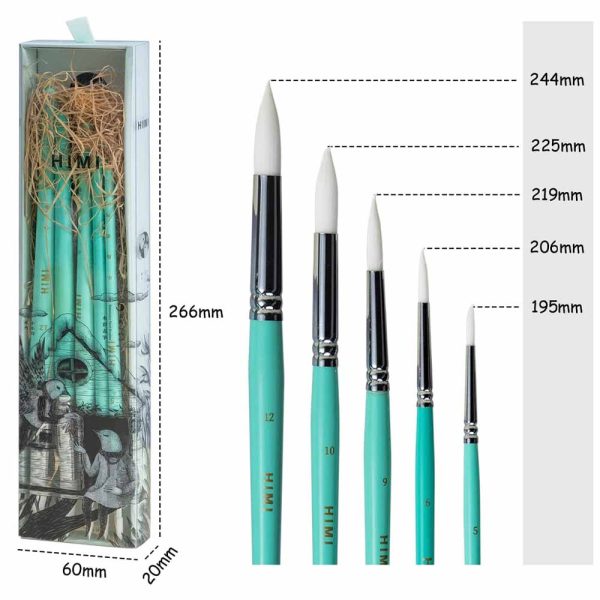 Set de 5 Pinceles Little Bird Acuarela Himi - Imagen 3
