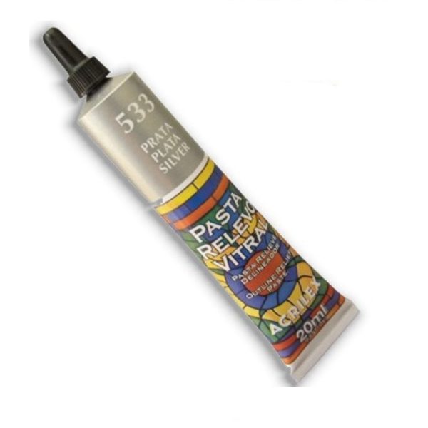 Pasta Relieve Vitral Plata 20ml Acrilex