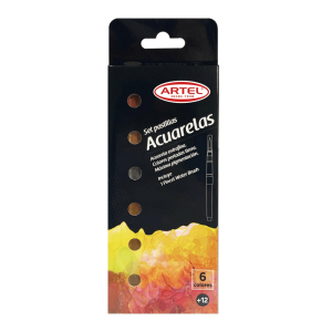 Acuarelas en Pastillas 6 Colores Metalizados Artel