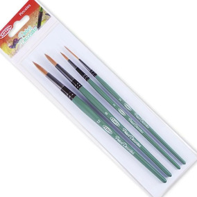 Set 4 pinceles (1 Liner + 3 Redondos) Artel