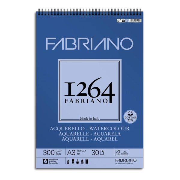 Croquera Acuarela A4 25% Algodón Fabriano